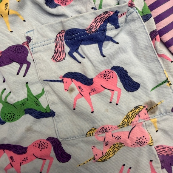 Hannah Andersson long sleeve striped unicorn dress - purple/blue size 4 (100) - Picture 6 of 8